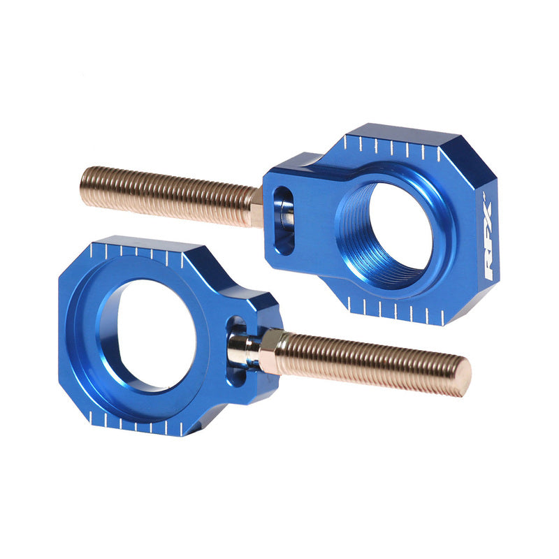 RFX PRO 2 REAR AXLE ADJUSTER BLOCKS, BLU