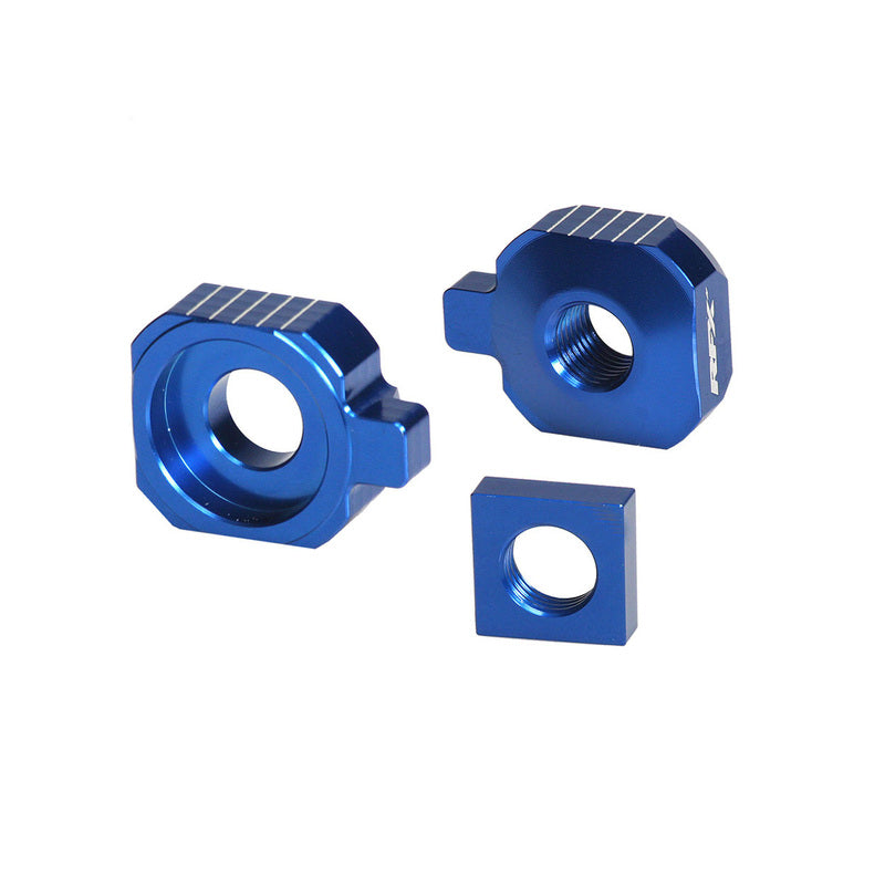 RFX PRO REAR AXLE ADJUSTER BLOCKS, BLU