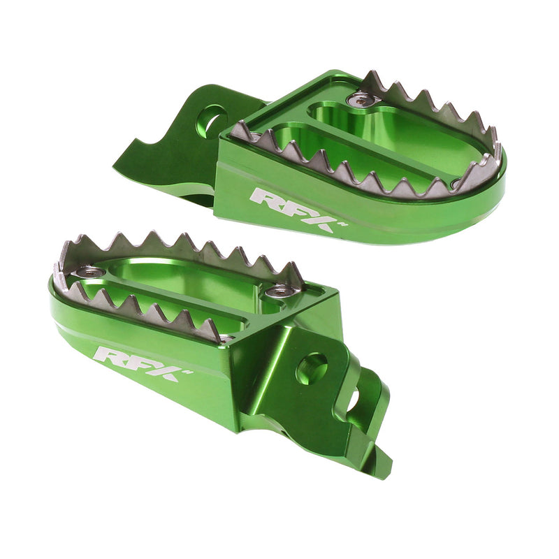 RFX PRO SHARK TEETH FOOTRESTS, GRN