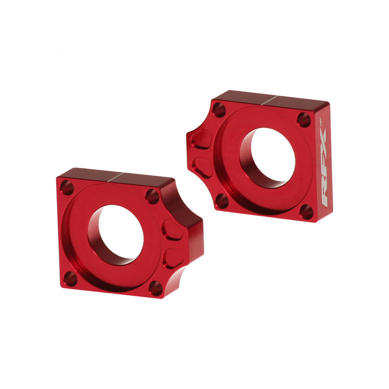 RFX PRO REAR AXLE ADJUSTER BLOCKS, RED