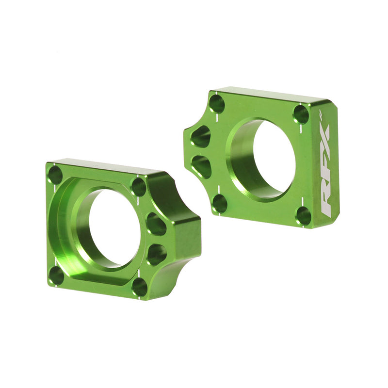 RFX PRO REAR AXLE ADJUSTER BLOCKS, GRN