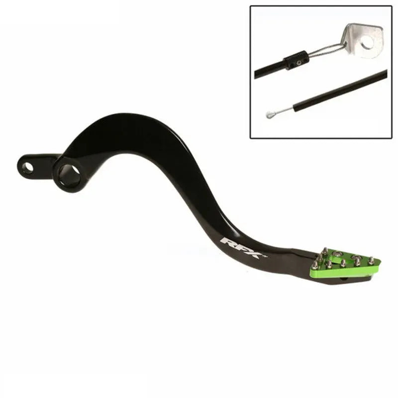 RFX PRO SOLID-TIP BRAKE PEDAL, BLK/GRN