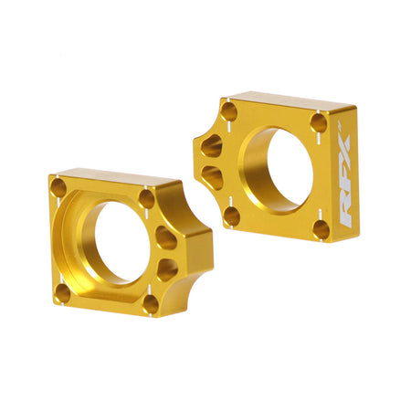 RFX PRO REAR AXLE ADJUSTER BLOCKS, YEL