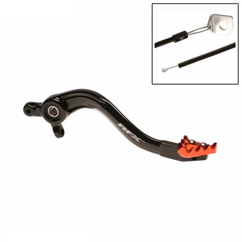 RFX Pro ST Rear Brake Lever (Hard Anodised Black/Orange) - KTM SX/EXC250