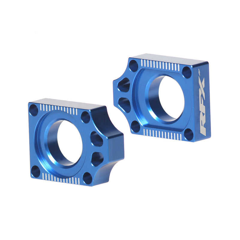 RFX PRO REAR AXLE ADJUSTER BLOCKS, BLU