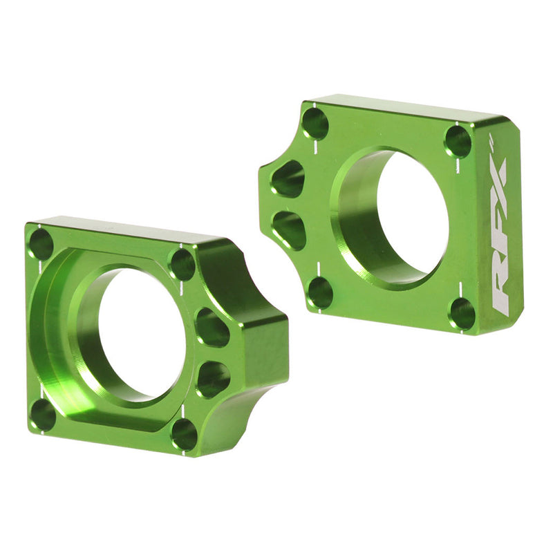 RFX PRO REAR AXLE ADJUSTER BLOCKS, GRN