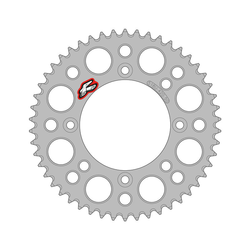 Rear sprocket RENTHAL Aluminium Self cleaning - 420