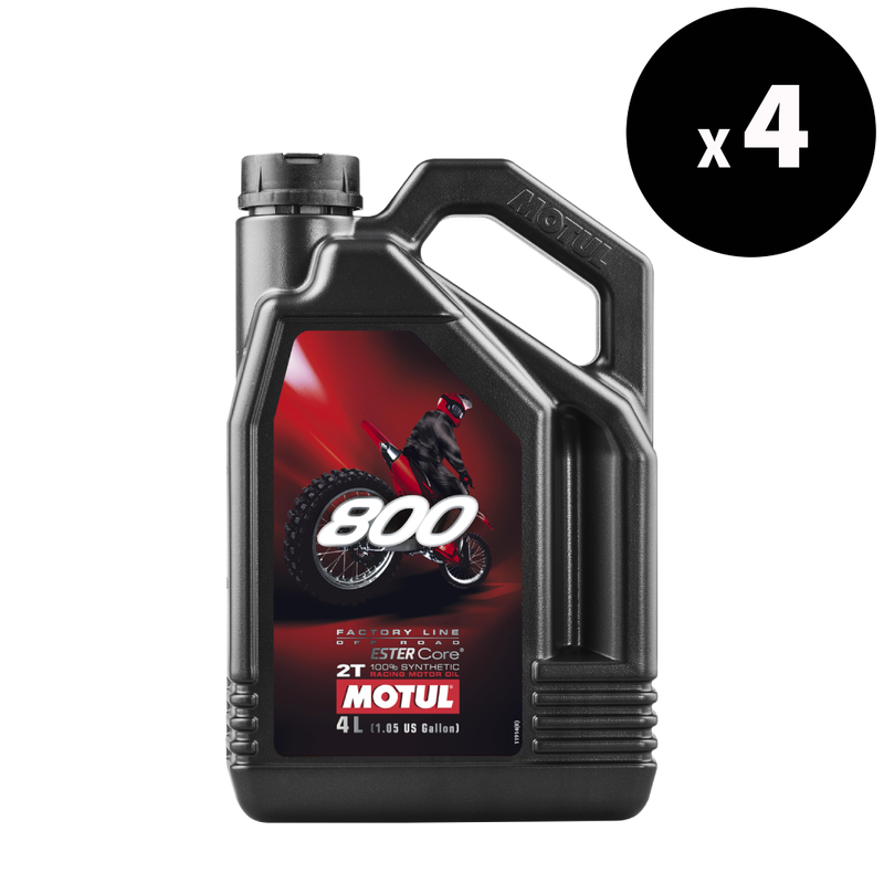 MOTUL 800 Factory Line Off-Road Racing 2T Motor Oil - 4L x4