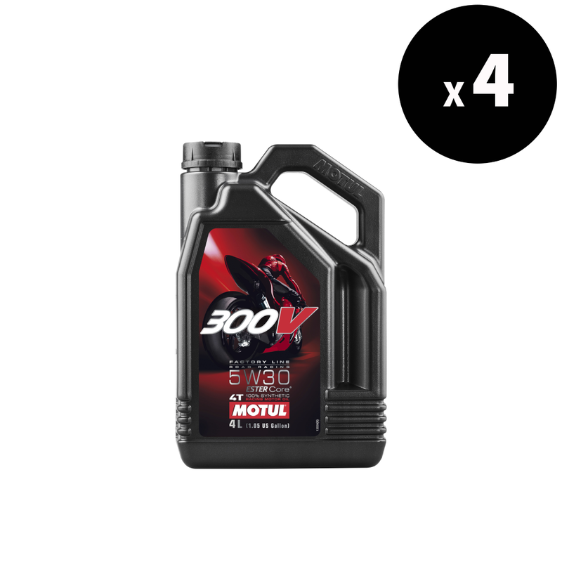 MOTUL 300V Factory Line Road Racing 4T Motor Oil - 5W30 4L x4