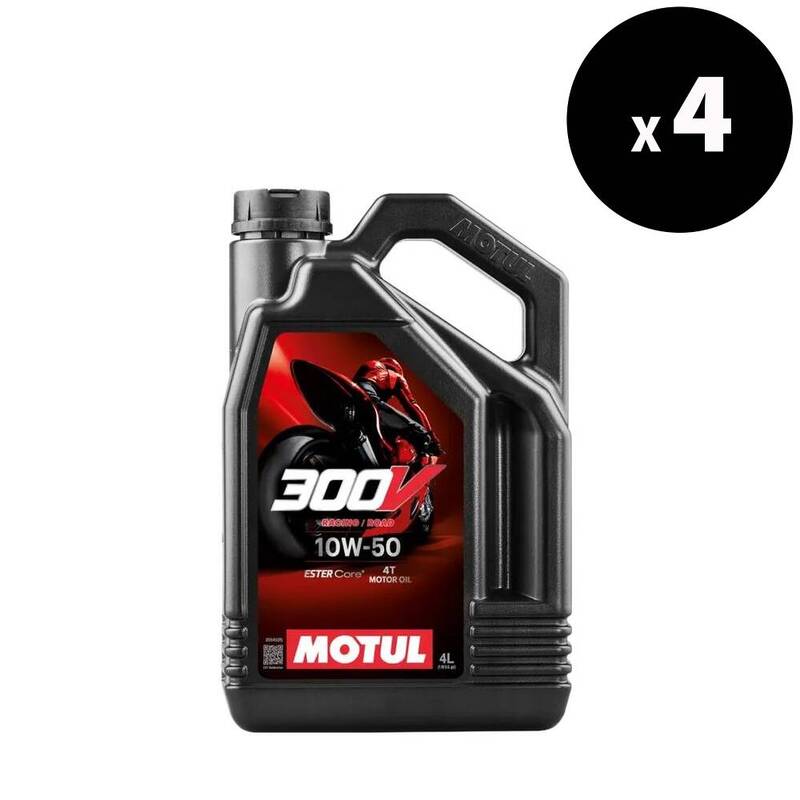 MOTUL 300V Factory Line Road Racing 4T Motor Oil - 10W50 4L x4