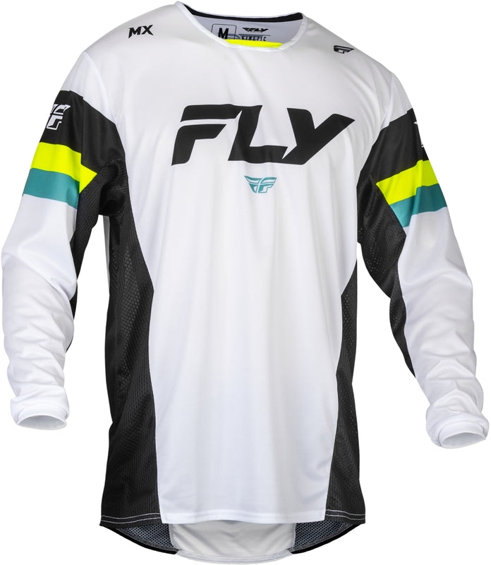 FLY RACING Kinetic Prix Jersey - White/Black/Hi-Vis
