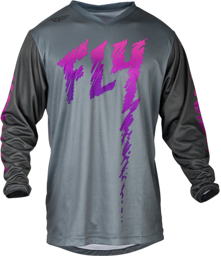 FLY RACING F-16 Youth Jersey - Grey/Charcoal/Pink