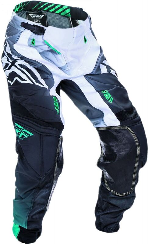 FLY RACING Lite Hydrogen Pants Black/White/Teal Sz 28