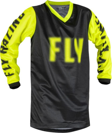 FLY RACING F-16 Youth Jersey - Black/Neon Yellow
