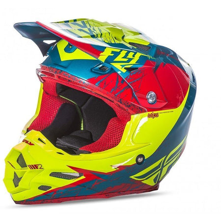 FLY RACING F2 Carbon Mips Retrospec 2017 Red/Hi-Vizion S