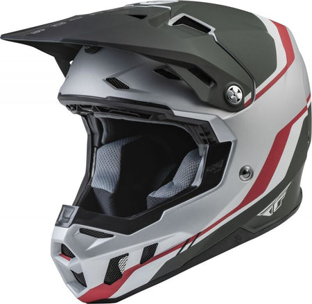 FLY RACING Formula CC Driver Helmet Matte Silver/Red/White LG