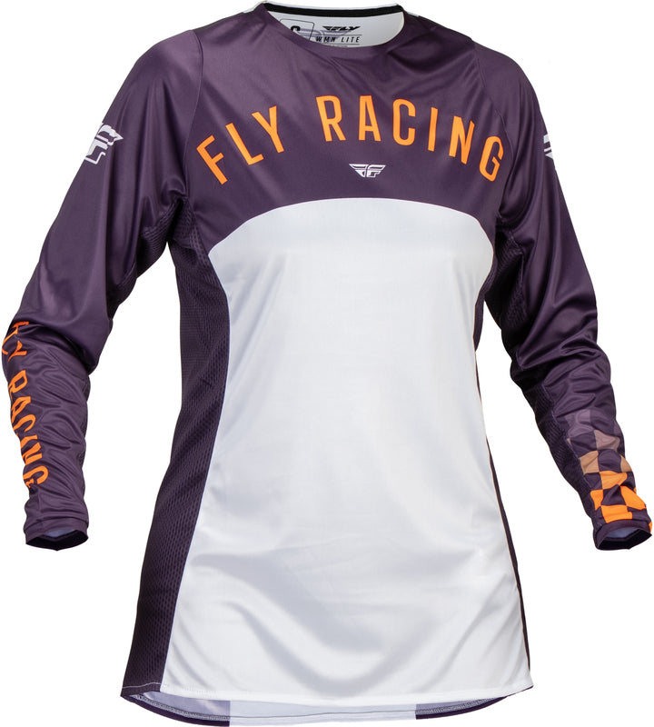 FLY RACING Lite Woman Jersey - Deep Purple/White/Neon Coral