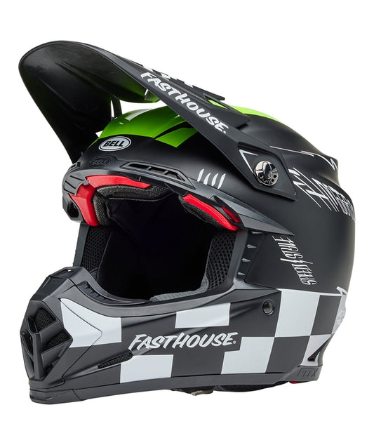 BELL Moto-9S Flex Helmet - Fasthouse Smoke Bomb Matte Gloss Black/HiViz Yellow
