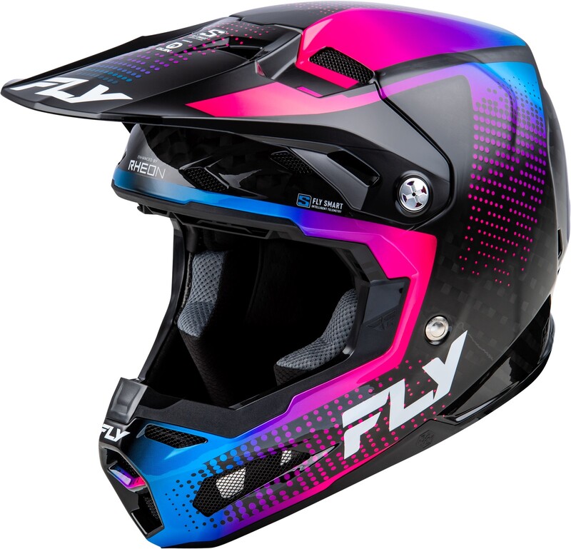 FLY RACING Formula S Carbon Protocol Helmet - Black Carbon/Blue/Pink