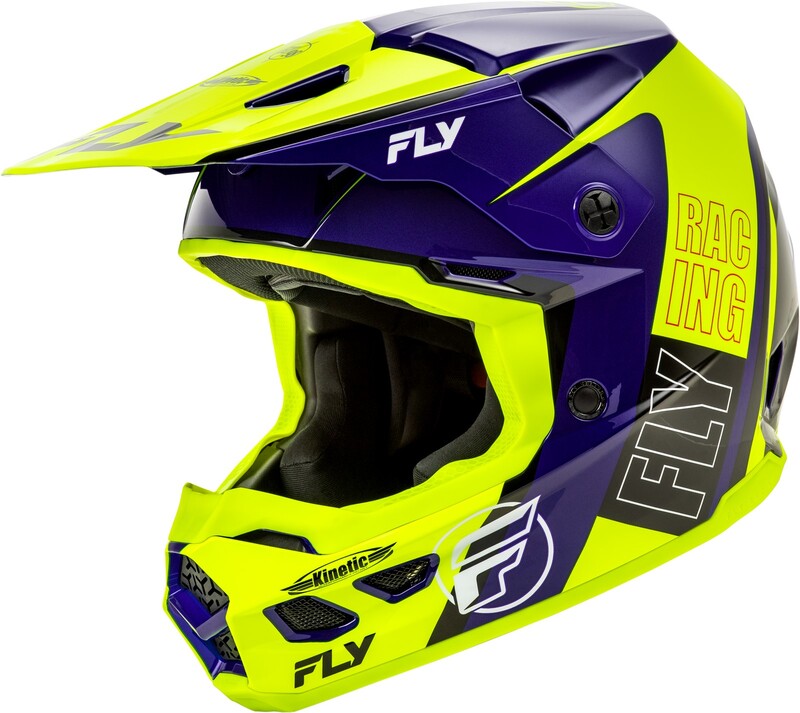 FLY RACING Kinetic Rally Helmet - Hi-Vis/Blue/Black