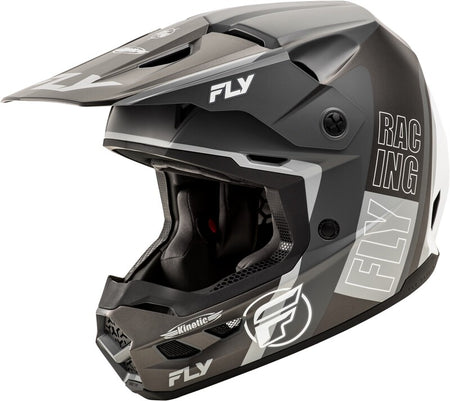FLY RACING Kinetic Rally Helmet - Matte Grey/Black/White