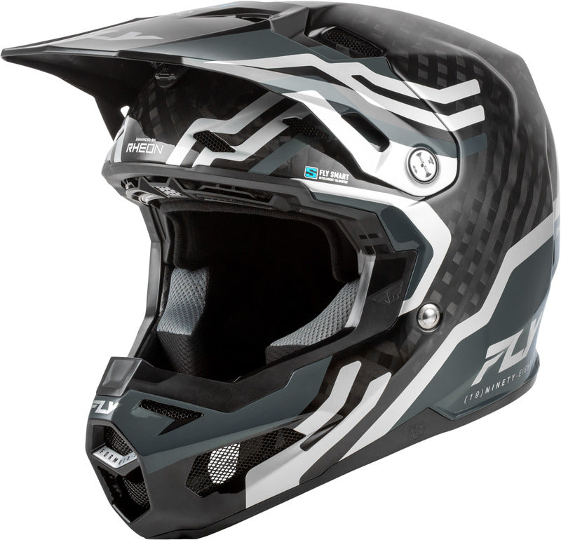 FLY RACING Formula S Carbon Byte Helmet - Black Carbon/Grey/Silver