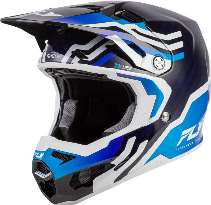 FLY RACING Formula S Carbon Byte Helmet - Blue Carbon/White