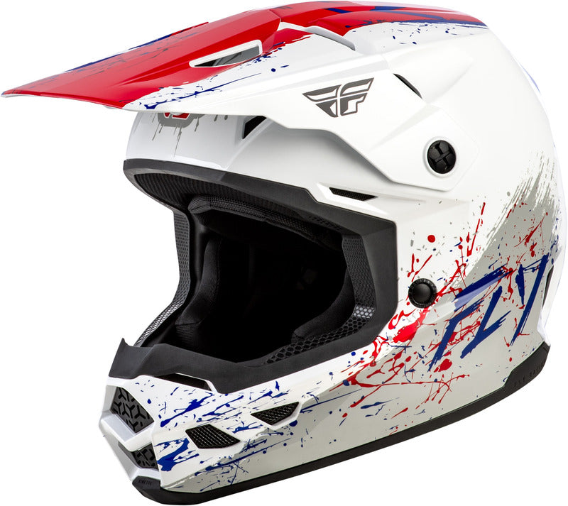 FLY RACING Kinetic Drip Youth Helmet - Red/White/Blue