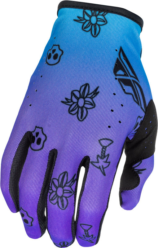 FLY RACING Lite Outline Special Edition Youth Gloves - Black/Red/Purple
