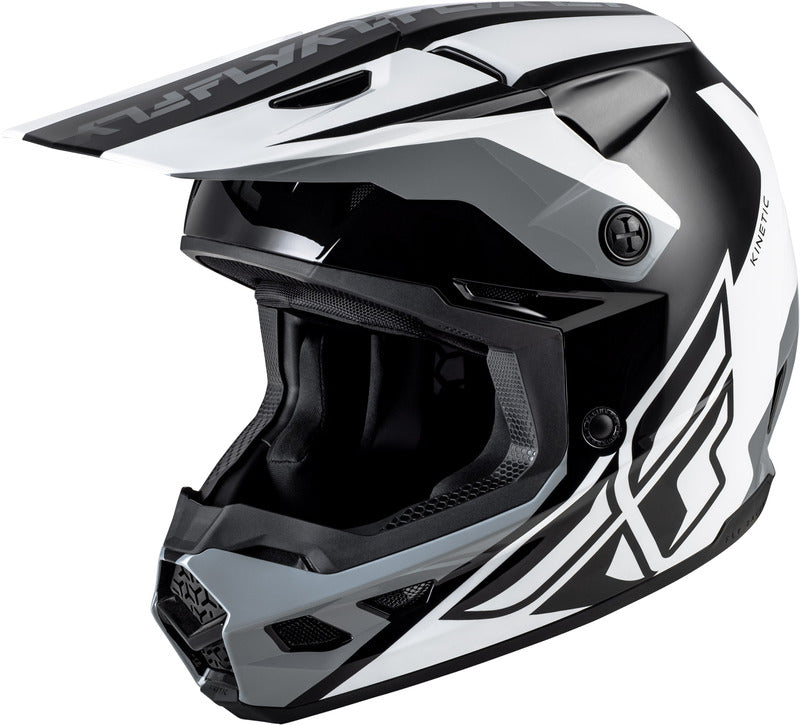FLY RACING Kinetic Crest Helmet - Black/White/Grey