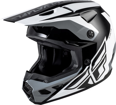 FLY RACING Kinetic Crest Helmet - Black/White/Grey