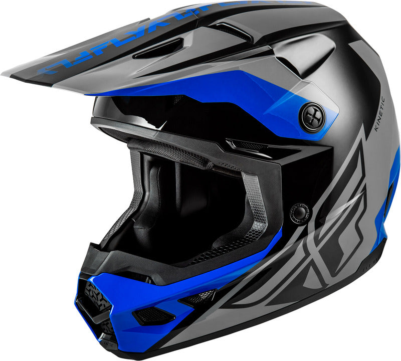FLY RACING Kinetic Crest Helmet - Grey/Black/Blue