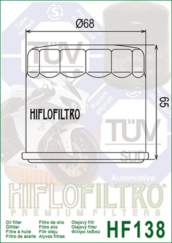 HIFLOFILTRO Racing Oil Filter - HF138RC