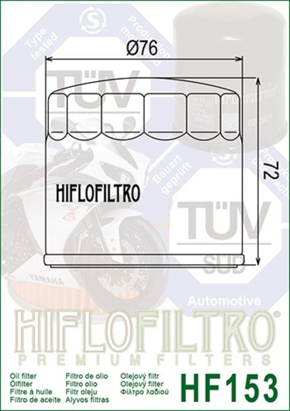 HIFLOFILTRO Racing Oil Filter - HF153RC