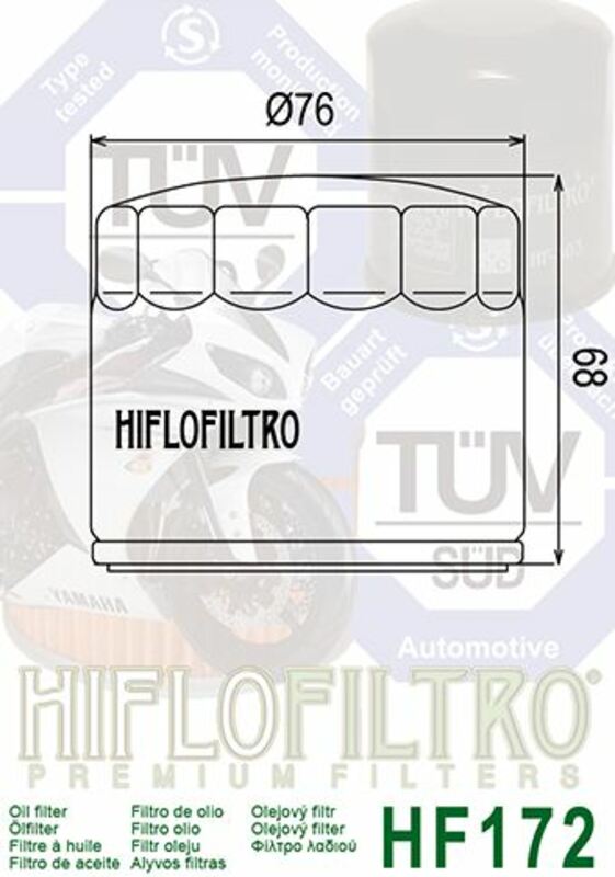 HIFLOFILTRO Oil Filter Chrome - HF172C