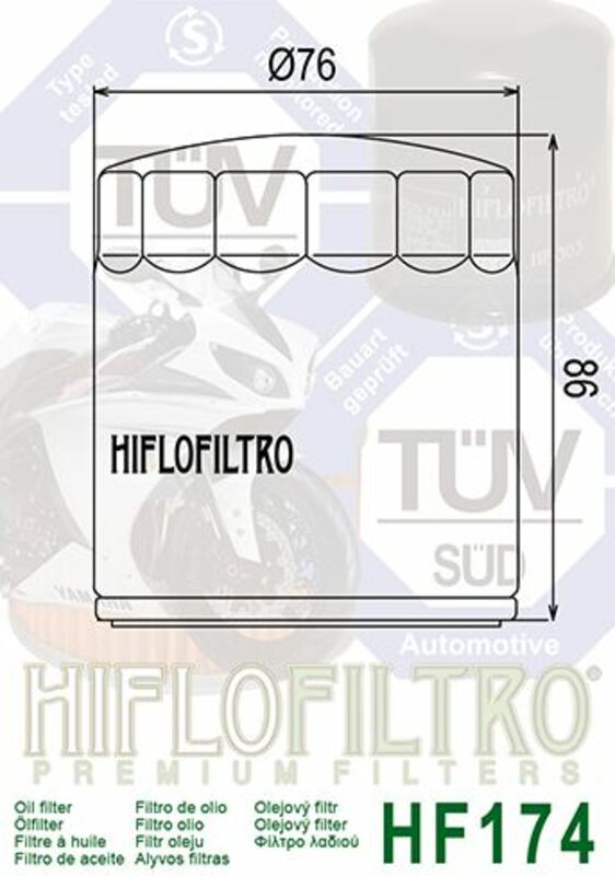 HIFLOFILTRO Oil Filter Chrome - HF174C