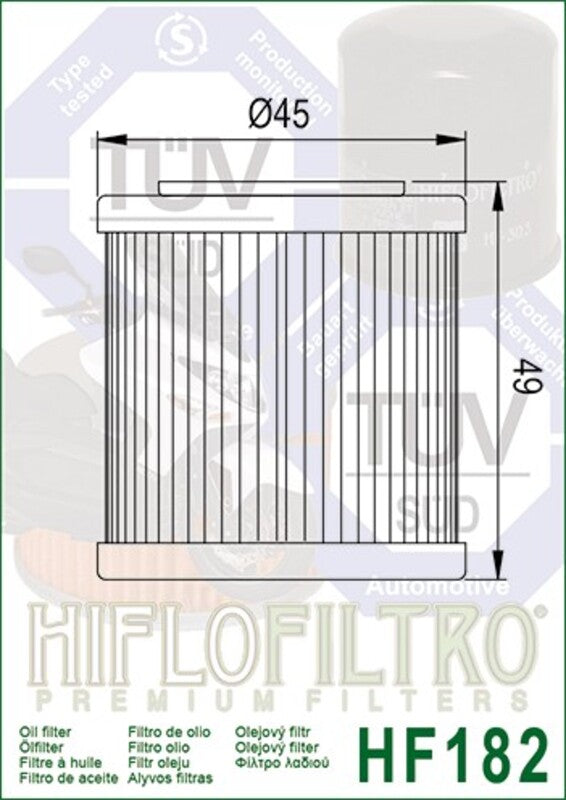 HIFLOFILTRO Oil Filter - HF182 Piaggio