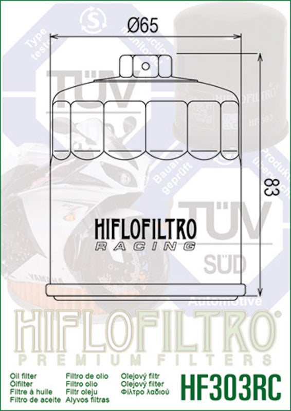 HIFLOFILTRO Racing Oil Filter - HF303RC