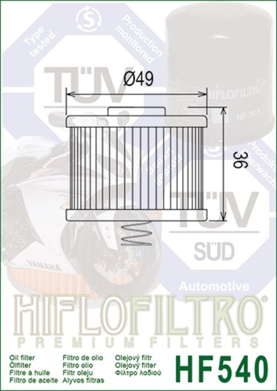 HIFLOFILTRO Oil Filter - HF540