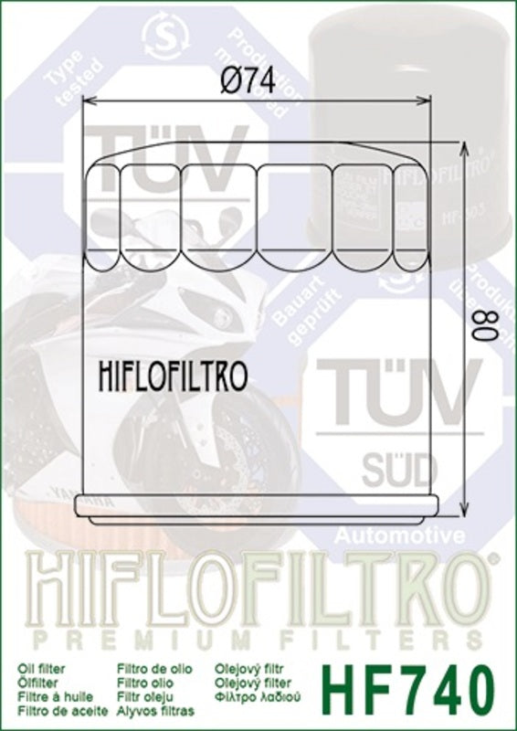 HIFLOFILTRO Oil Filter - HF740 Yamaha