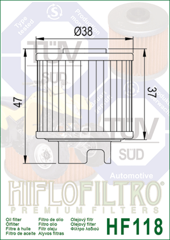 HIFLOFILTRO Oil Filter - HF118 Honda