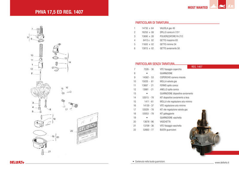 DELL ORTO PHVA ED Ã˜17,5mm AM6  Carburetor