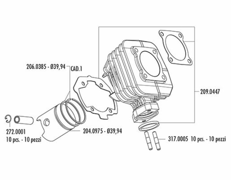 POLINI Cylinder Kit - Ã˜40mm Peugeot - 1016817