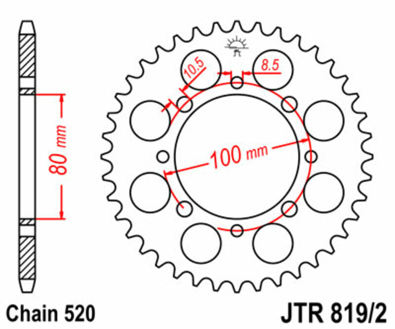 JT SPROCKETS Steel Standard Rear Sprocket - 520