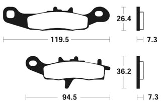 TECNIUM MX/ATV Sintermetall-Bremsbeläge - MO226 