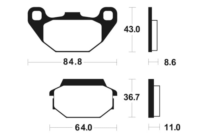 TECNIUM MX/ATV Sintered Metal Brake pads - MO249
