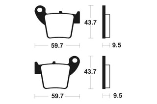 TECNIUM MX/ATV Sintermetall-Bremsbeläge - MO277 