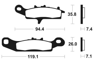 TECNIUM MX/ATV Sintermetall-Bremsbeläge - MO298 