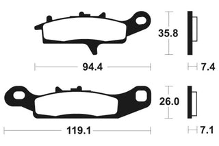 TECNIUM MX/ATV Sintermetall-Bremsbeläge - MO301 
