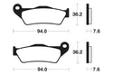 TECNIUM Maxi Scooter Sintered Metal Brake pads - MSS171
